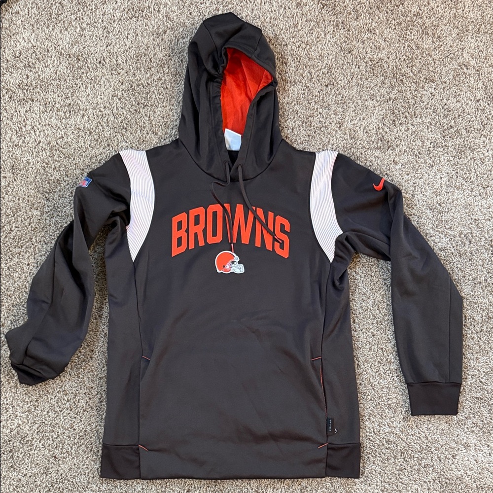 Nike Dri-Fit Cleveland Browns Pullover Hoodie - Brown/Orange